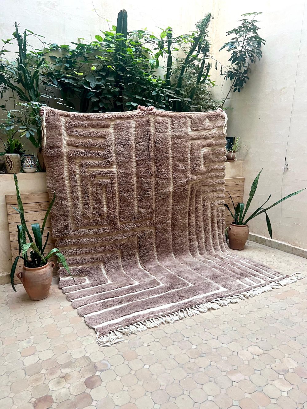 Moroccan Art Deco Brown Rug 270×215cm