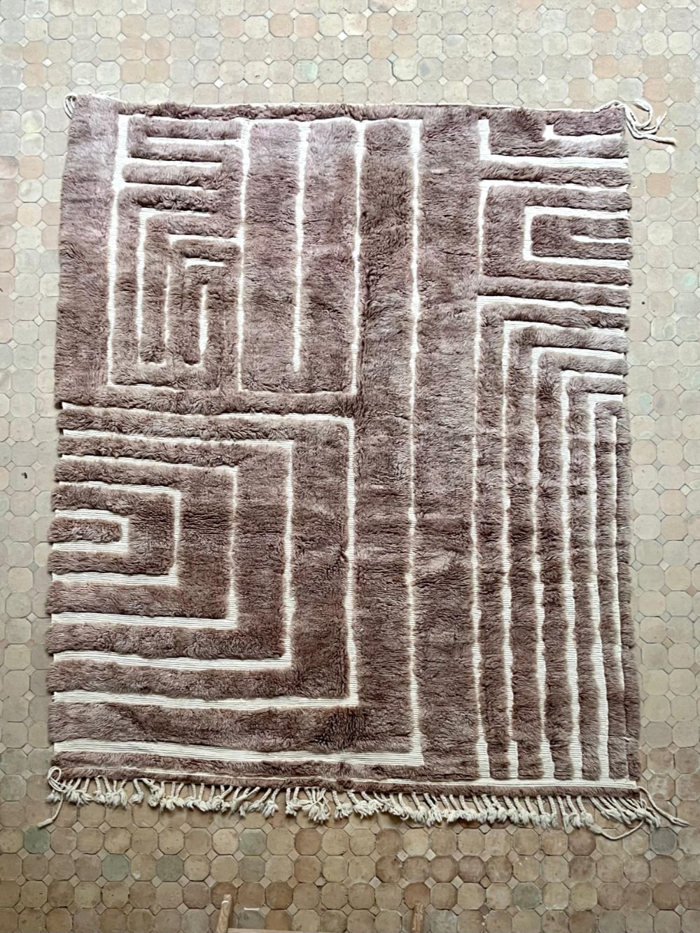 Moroccan Art Deco Brown Rug 270×215cm