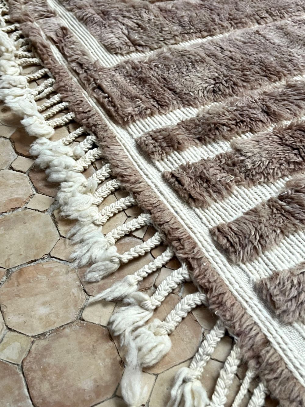 Moroccan Art Deco Brown Rug 270×215cm