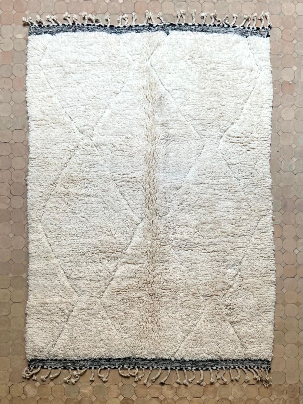 Moroccan All White Rug 250x175cm