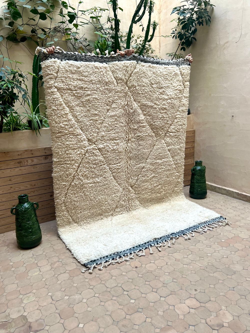 Moroccan All White Rug 250x175cm