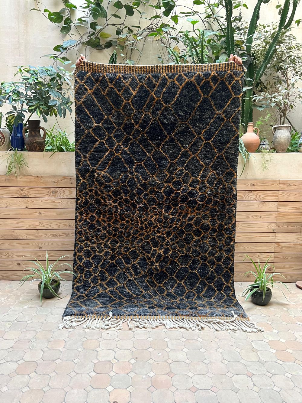 Moroccan Black Panther Rug 225x125cm