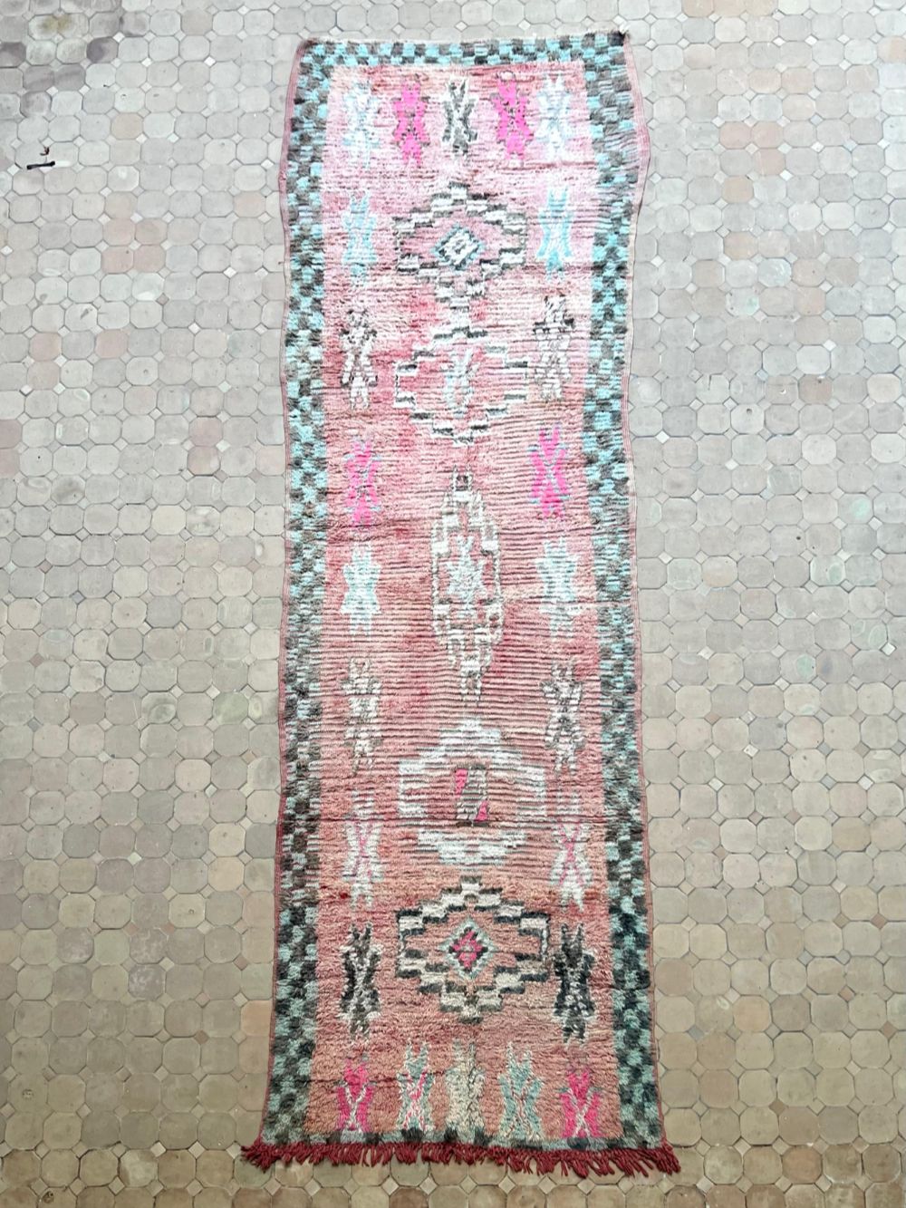 Moroccan Vintage Boujaad Runner Rug 345x105cm
