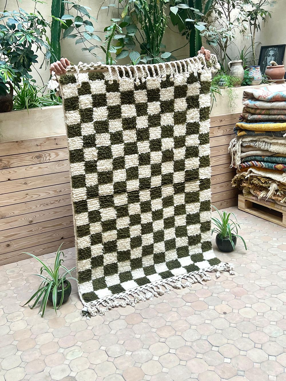 Marokkolainen ruudullinen matto 155x100cm
