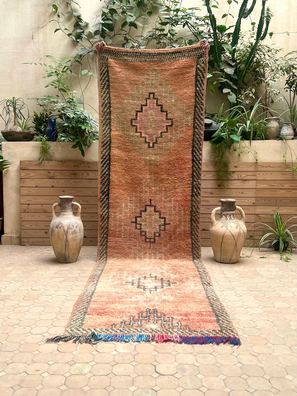 Moroccan Vintage Boujaad runner Rug 330x95cm