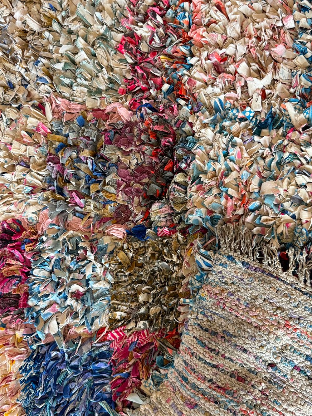 Moroccan Vintage Boucherouite Runner Rug 320x95cm