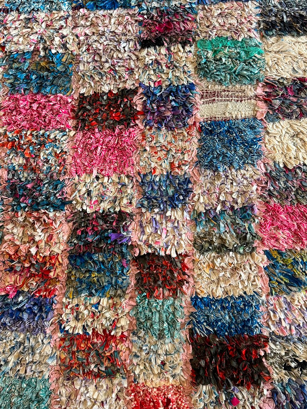 Moroccan Vintage Boucherouite Runner Rug 320x95cm