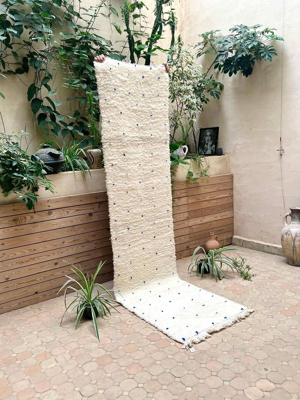 Marokkolainen pilkullinen käytävämatto 280x70cm