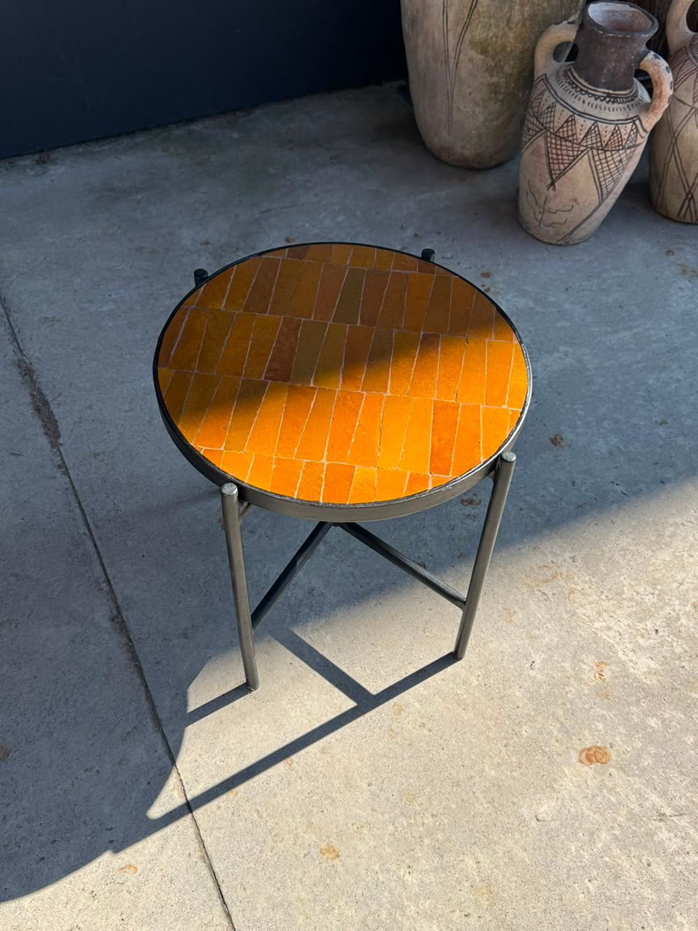 Mosaic side table Mustard