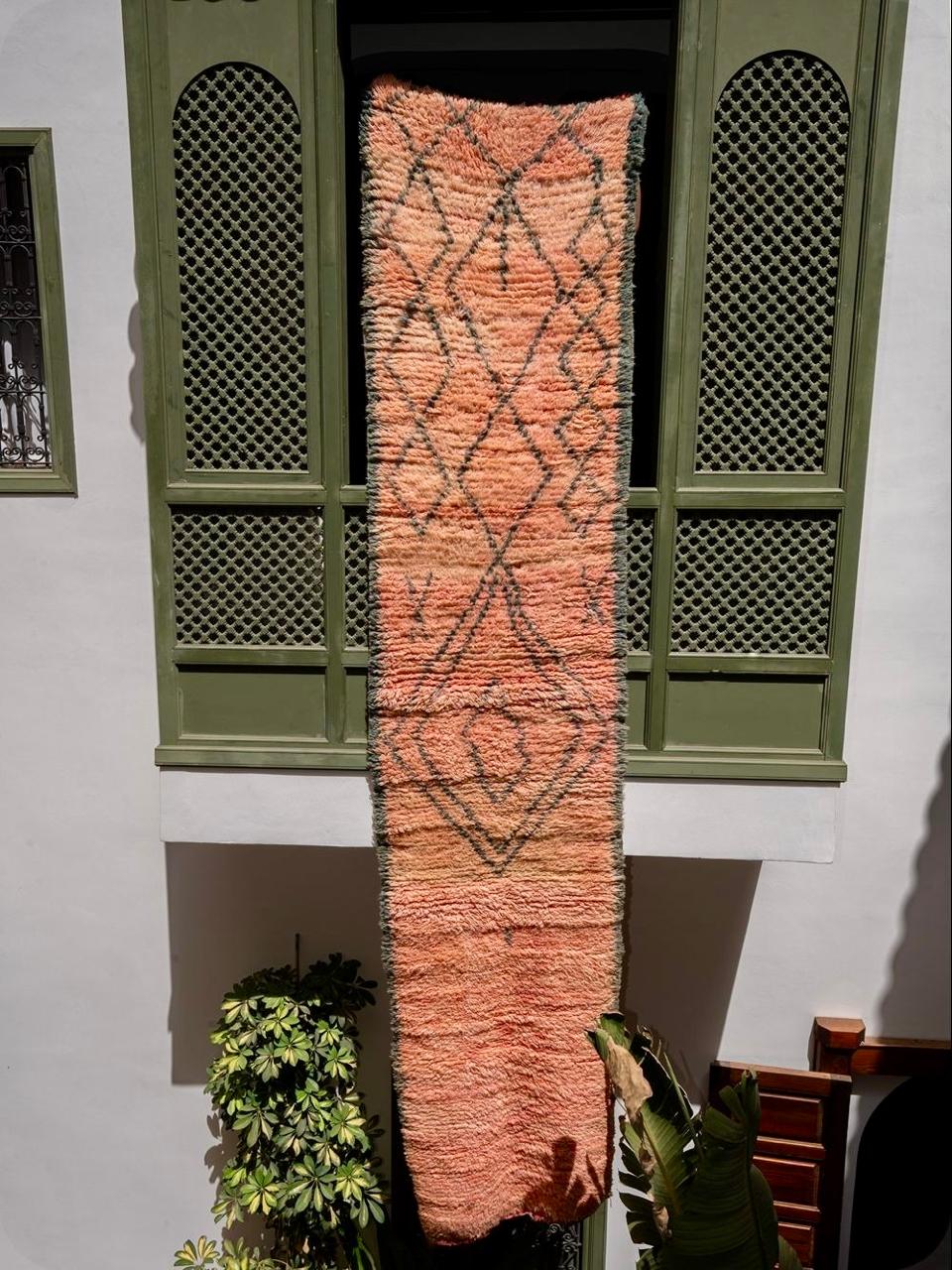 Moroccan Vintage Boujaad Runner Rug 370x80cm