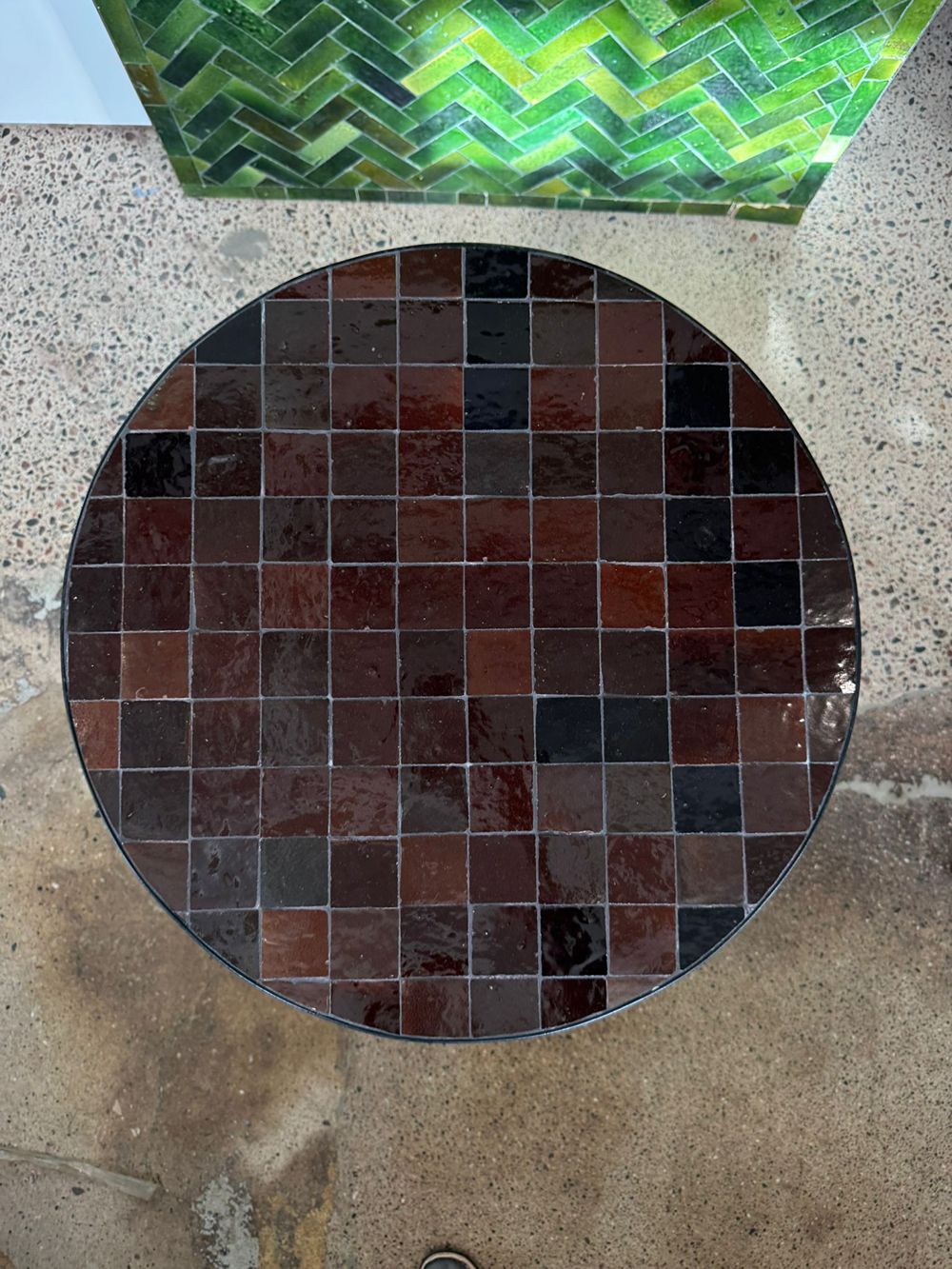 Mosaic Table Burned Brown
