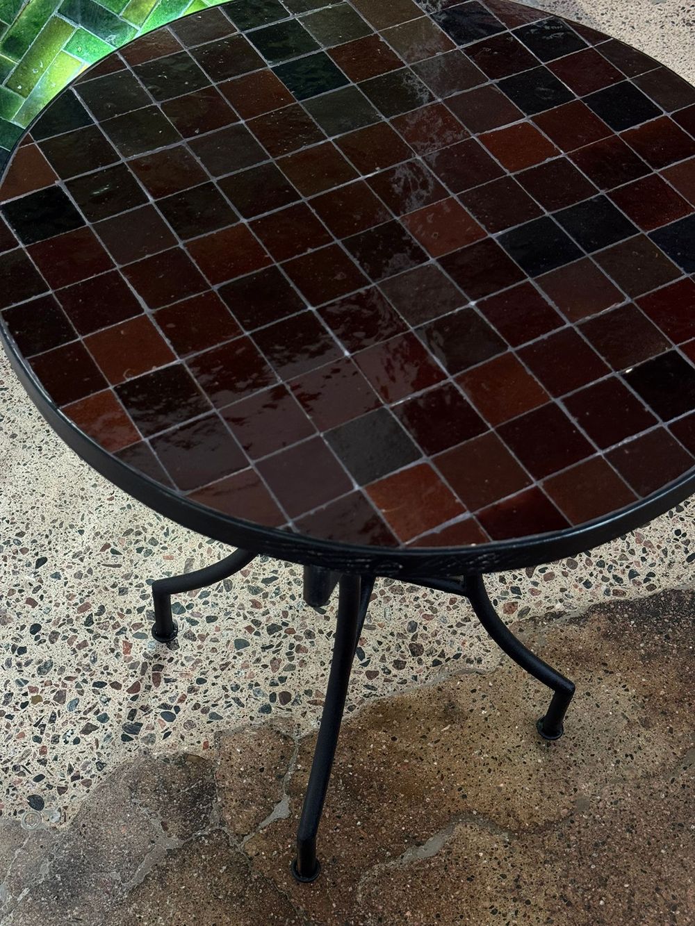 Mosaic Table Burned Brown