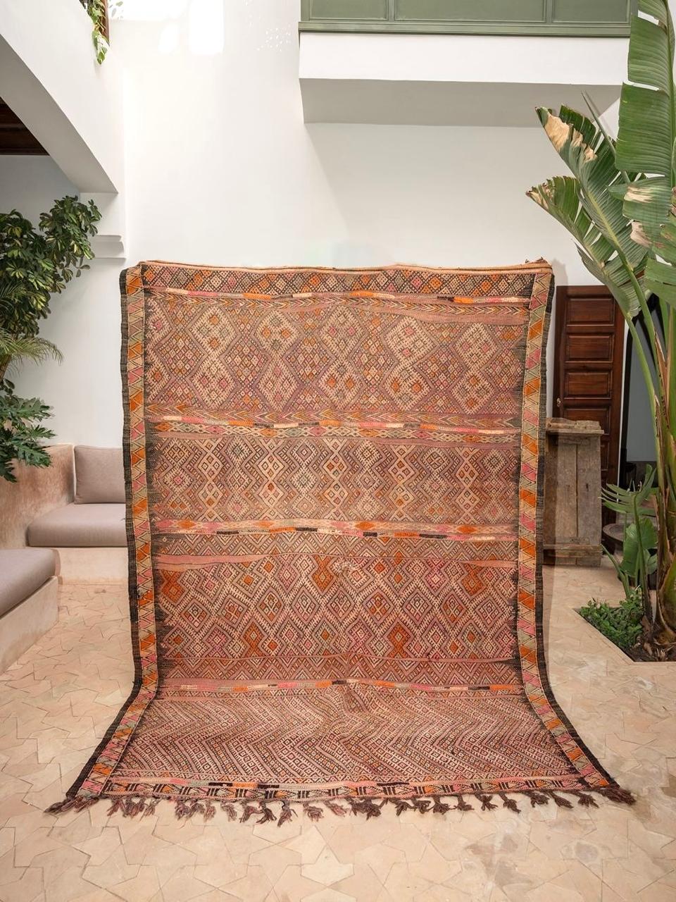 Moroccan vintage Flatweave Rug 250x190cm