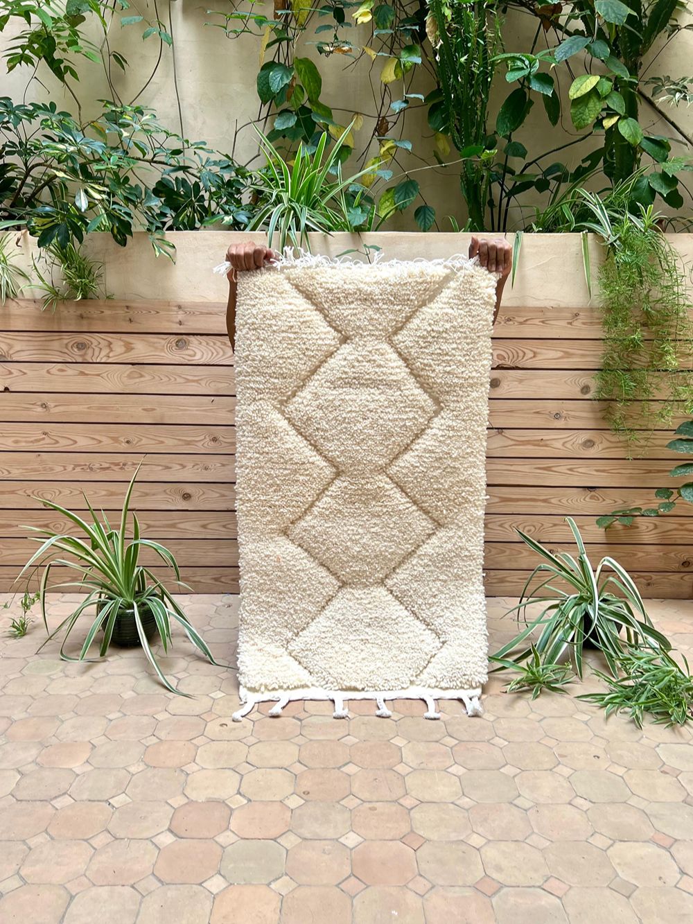 Moroccan All White Rug 100x60cm