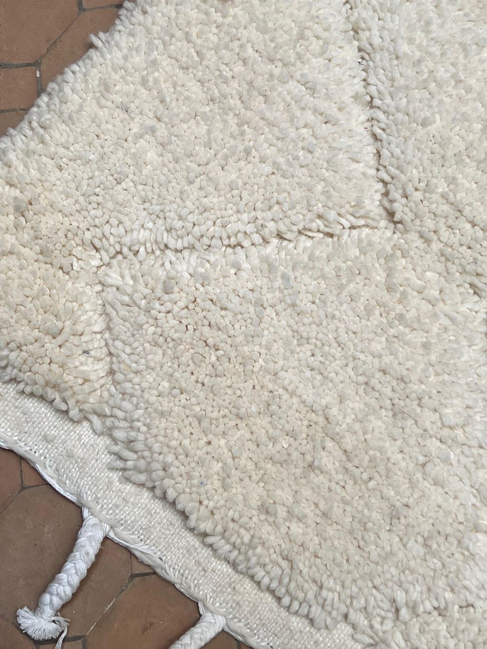 Moroccan All White Rug 100x60cm