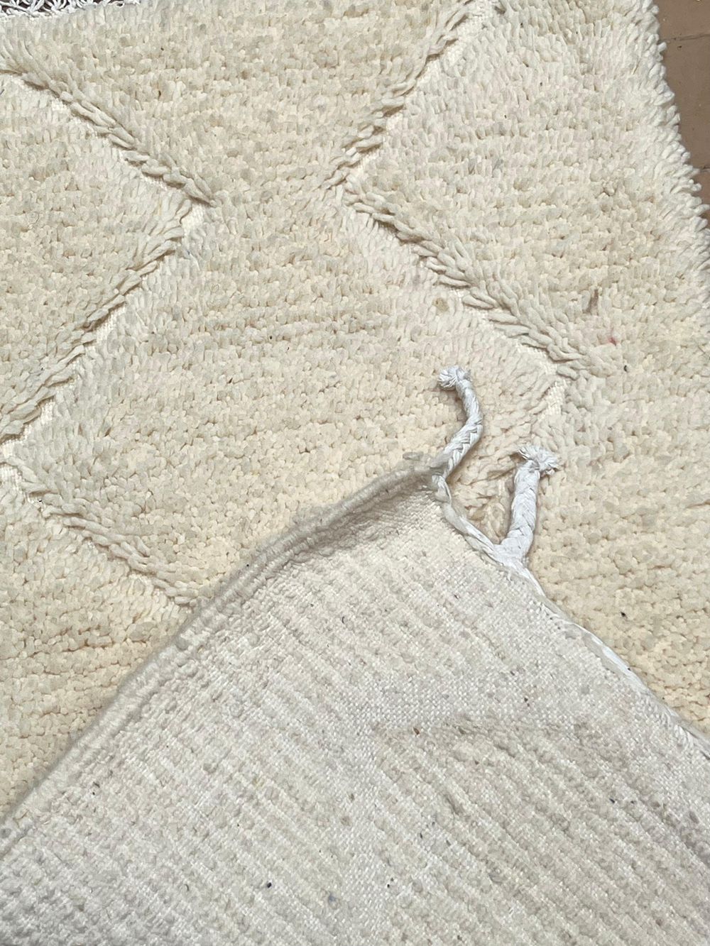 Moroccan All White Rug 100x60cm