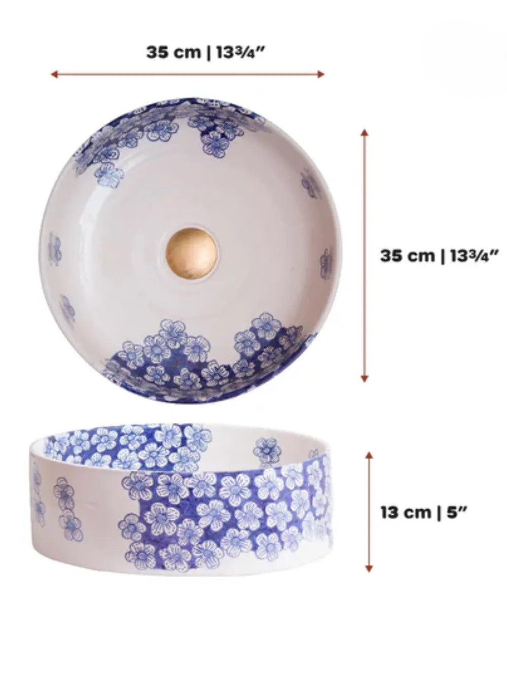 Keraaminen käsienpesuallas - useita kokoja Majorelle Meadow