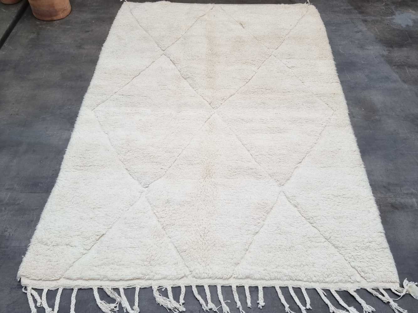 Moroccan All White Rug 235x160cm