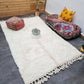 Moroccan All White Rug 245x150cm