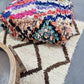 Moroccan Vintage Pink and Blue Pouf