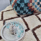 Moroccan Vintage Checkered Pouf