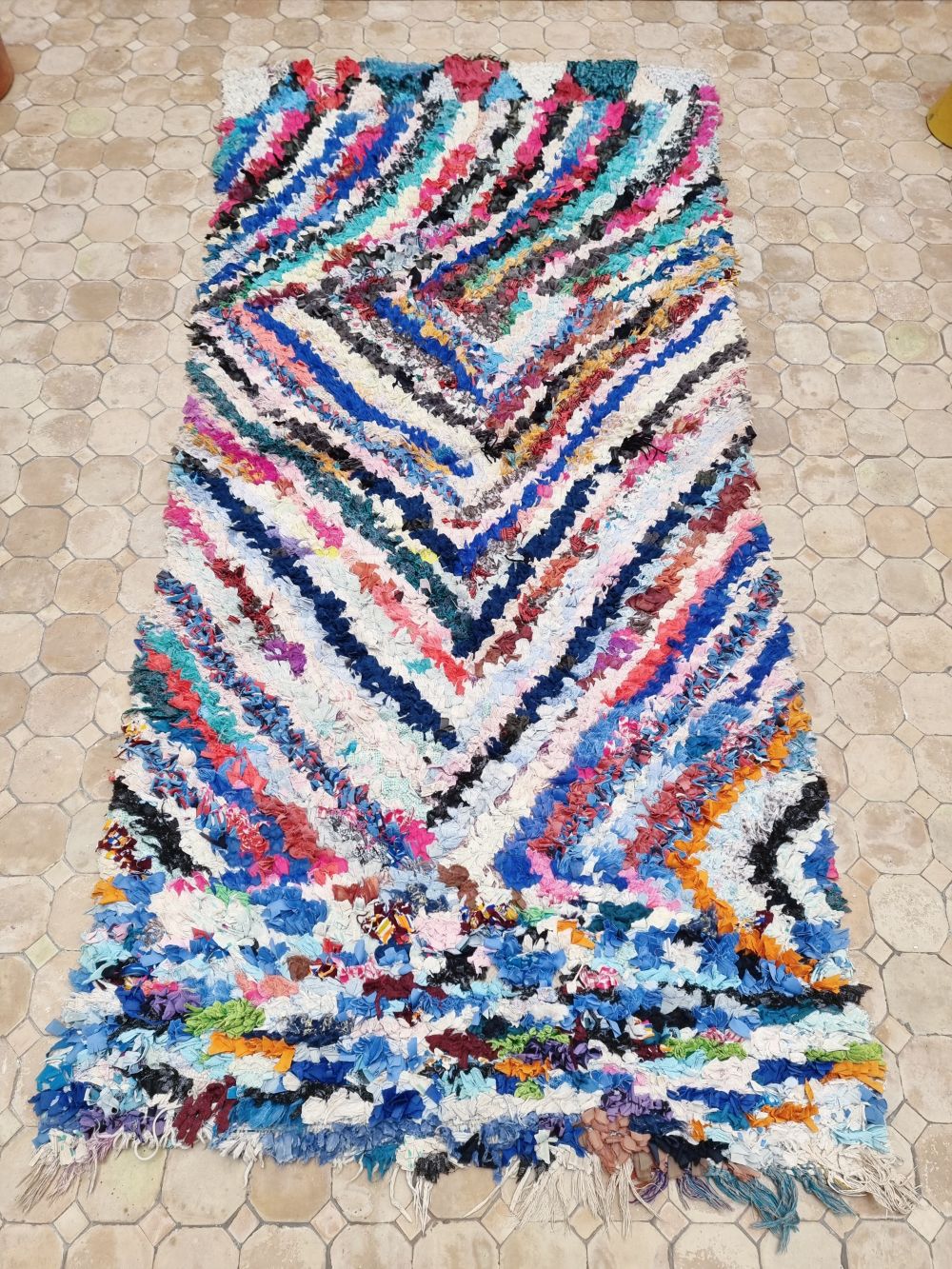 Marokkolainen Boucherouite matto 205x95cm