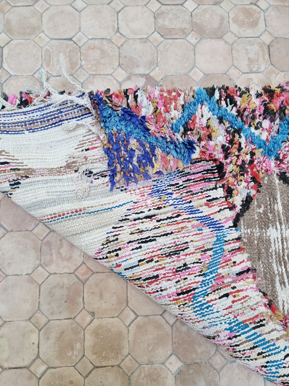 Marokkolainen Boucherouite matto 130x75cm