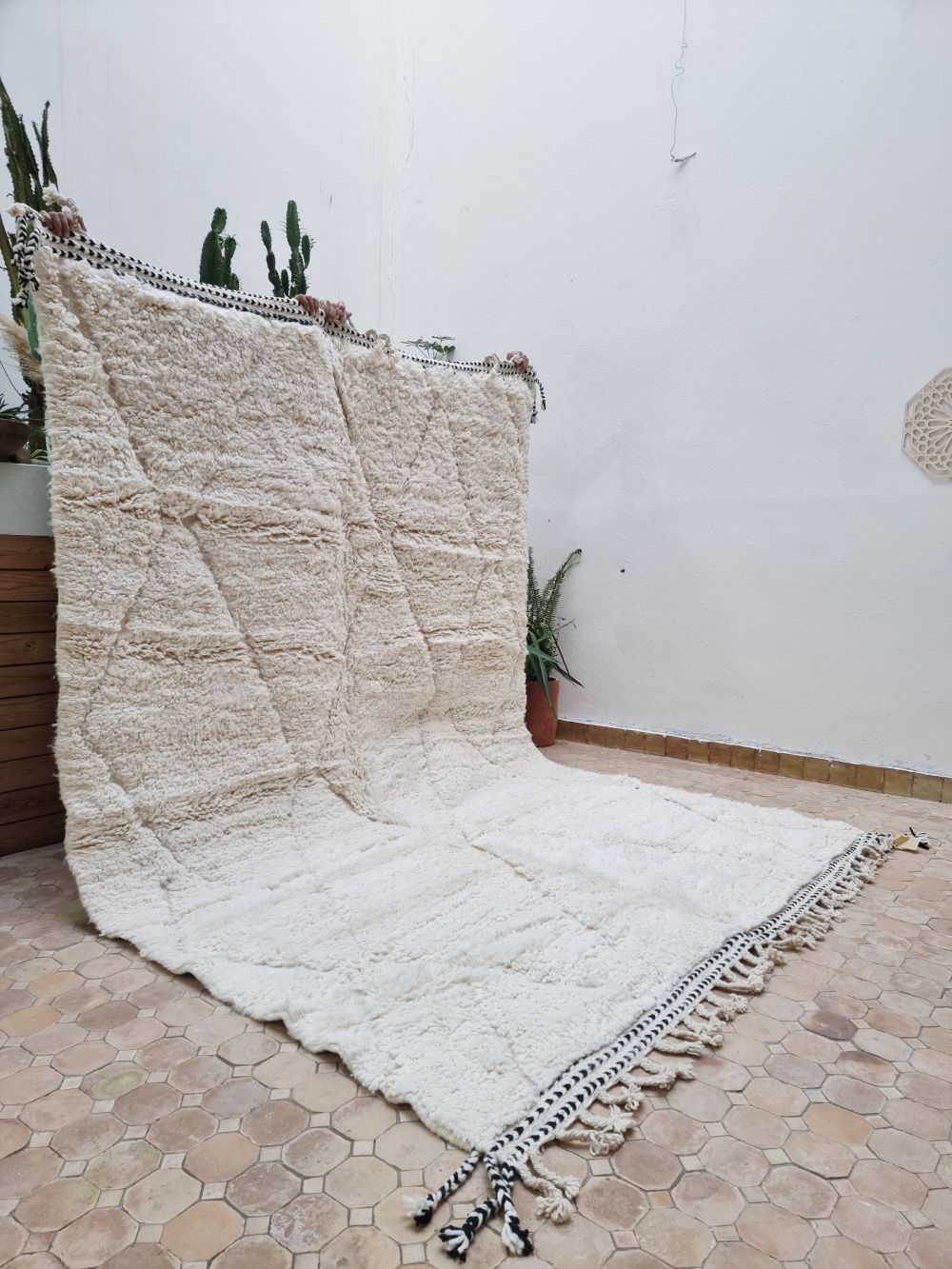 Moroccan All White Rug 290x200cm