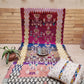 Marokkolainen vintage Boucherouite matto 225x110cm