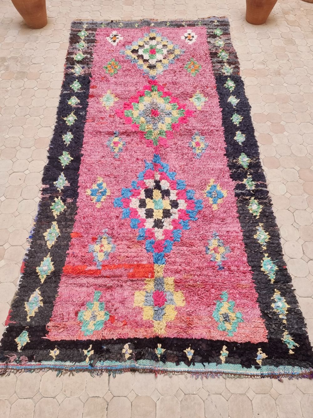 Marokkolainen vintage Boucherouite matto 280x135cm
