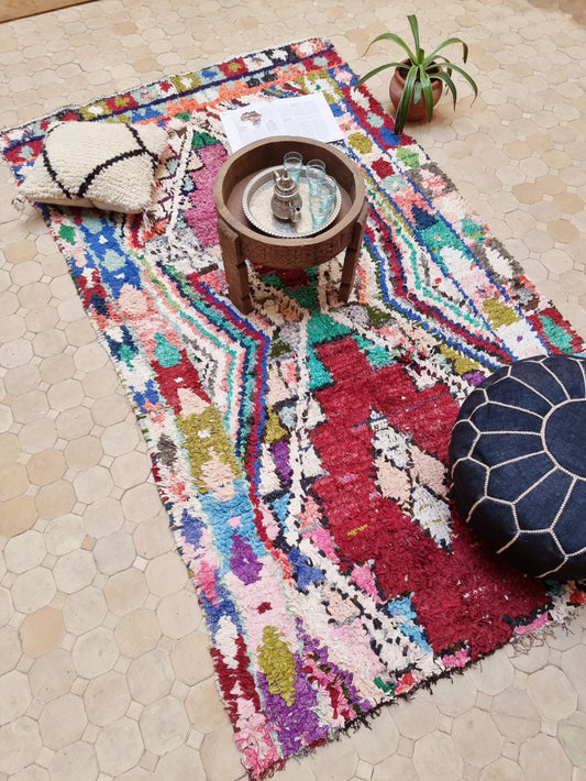 Moroccan Vintage Boucherouite Rug 230x130cm